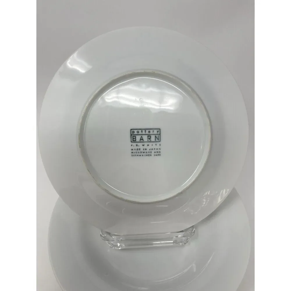 Pottery Barn PB White Porcelain Salad Plate 8.25” Diameter Japan